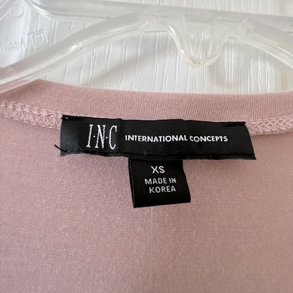 INC International Concepts Pale Mauve XS V-Neck Long Sleeve Tee Shop Top NWT - Picture 3 of 7